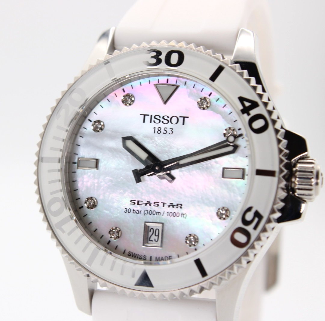Tissot Seastar 1000 White Mother of Pearl Women's Watch - T120