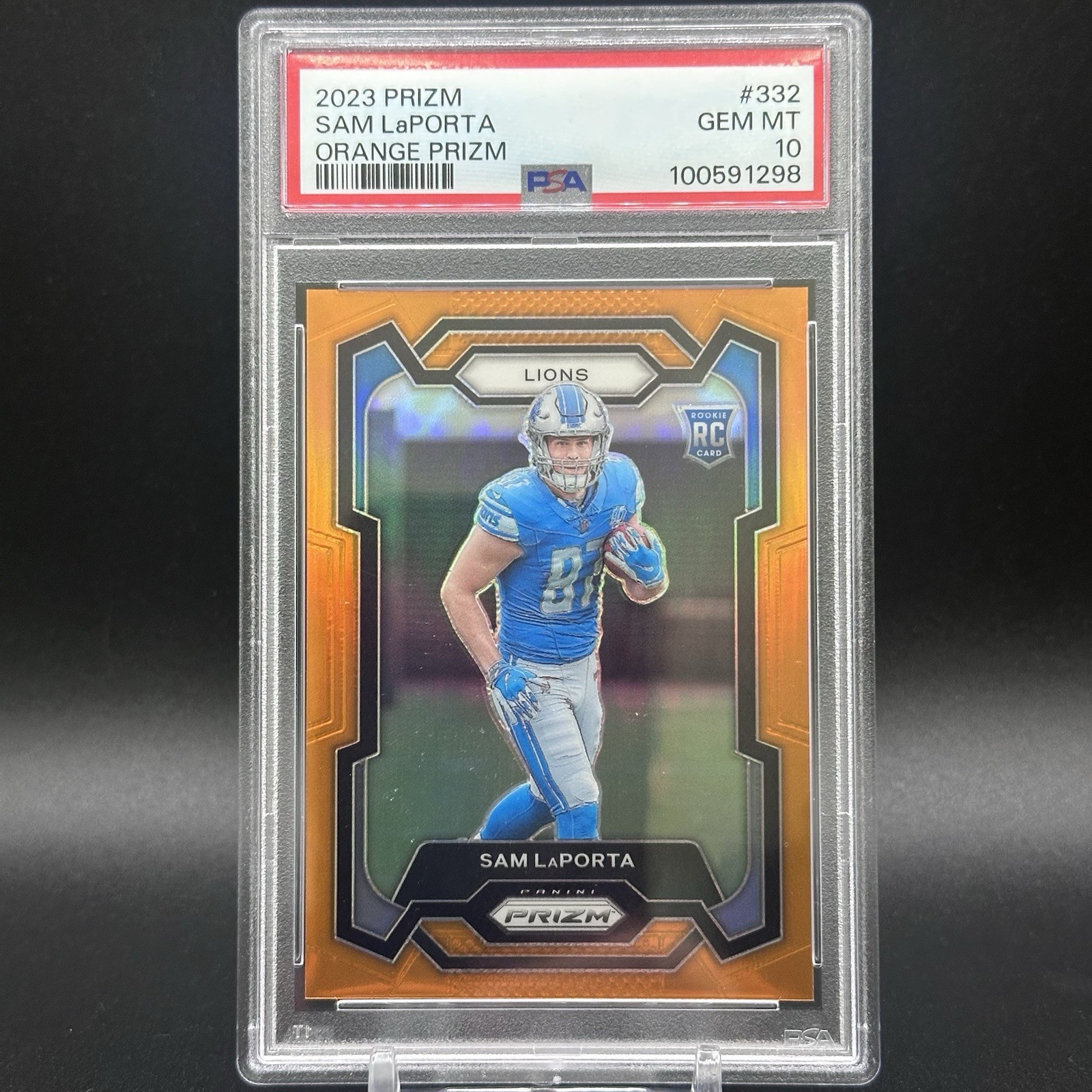 2023 PANINI PRIZM ORANGE PRIZM #332 SAM LAPORTA 188/249 PSA 10