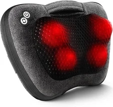 Viktor Jurgen Shiatsu Kneading Massager Pillow for Neck, Micro Grey