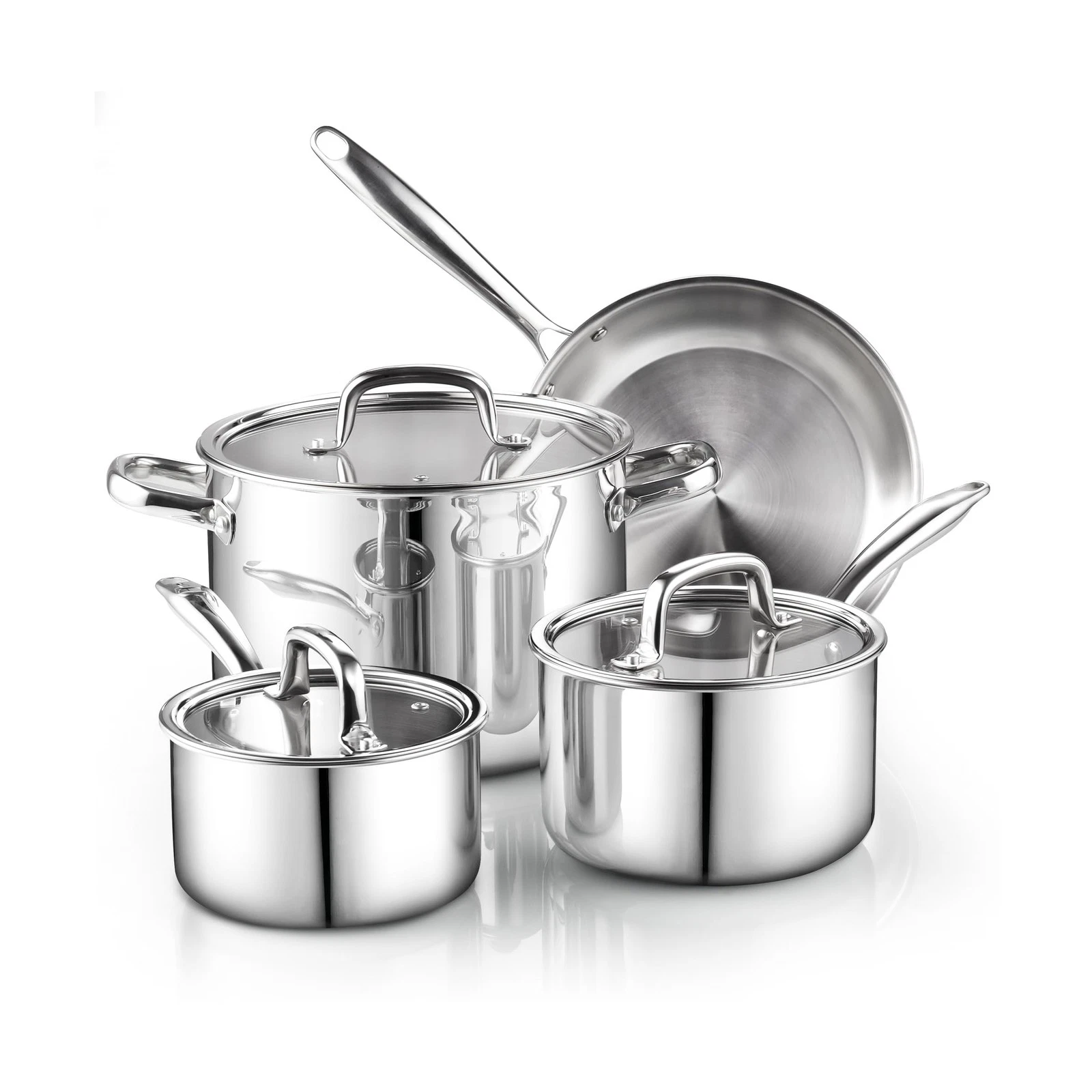 Cook N Home Tri-Ply Clad Stainless Steel Cookware - Thumbnail 4