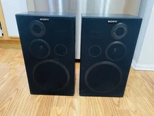 Sony SS-D115 Bookshelf Speakers Set of 2 Black Wood 6 OHM 70W TESTED