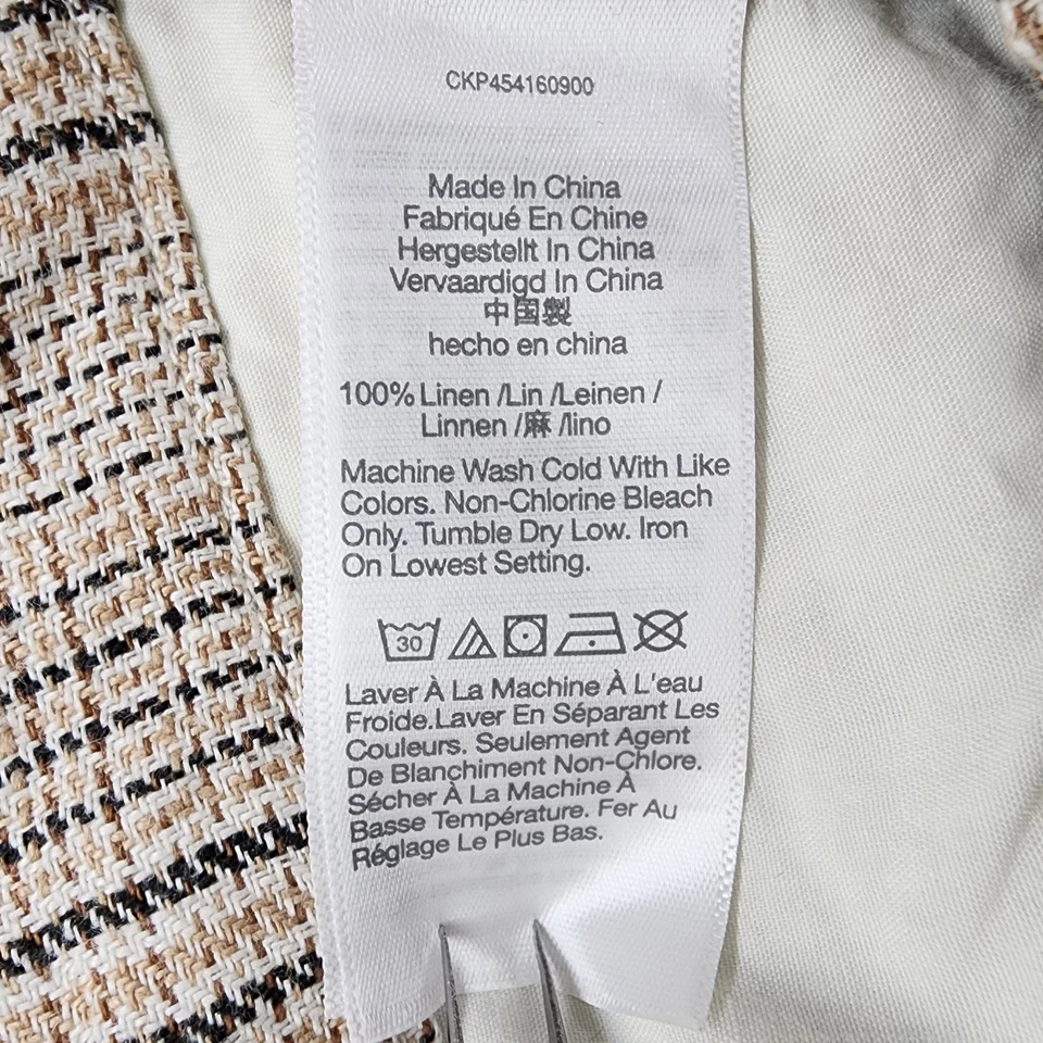 Pantalones Cortos Madewell Para Mujer 4 Marrón Tostado Lino a Cuadros Pantalones Cortos Limpios Tiro Alto Preppy Foto 4 de 4