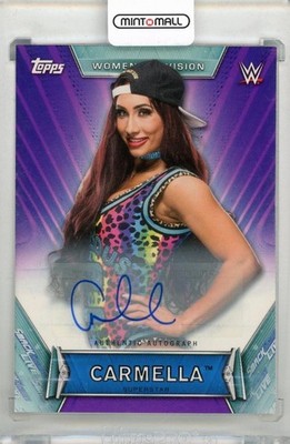 2019 Topps Wwe Woman S Division Carmella Autographs Purple Acm 66/99