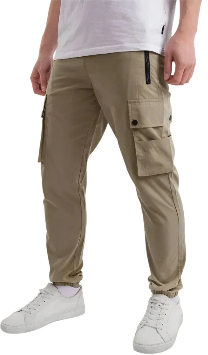 Soulstar Combat Mens Cargo Pants Beige Stylish Tracksuit Bottoms Trackpants