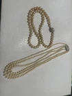 Vintage Costume Jewelry Faux Pearl Necklaces with Ornate Claps