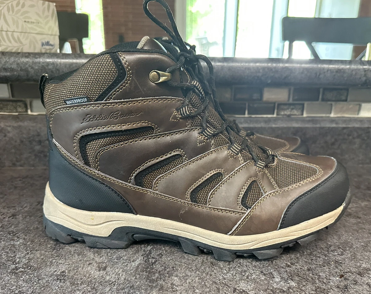 Eddie Bauer Men s 12 M Brown Leather Fairmont Hiking Boots Shoes
