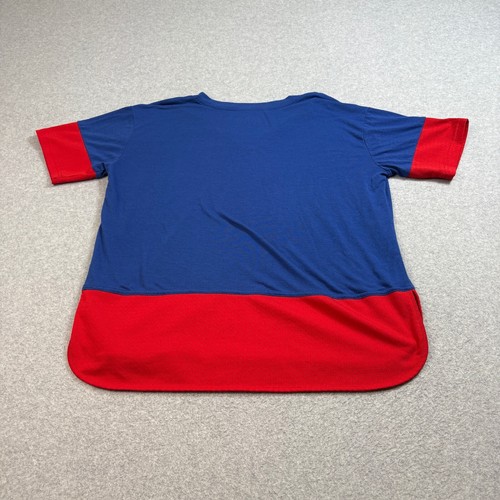 New York Rangers Hockey Shirt Woman L Blue NHL Sports Logo Loose Vneck Athletic - Picture 2 of 9