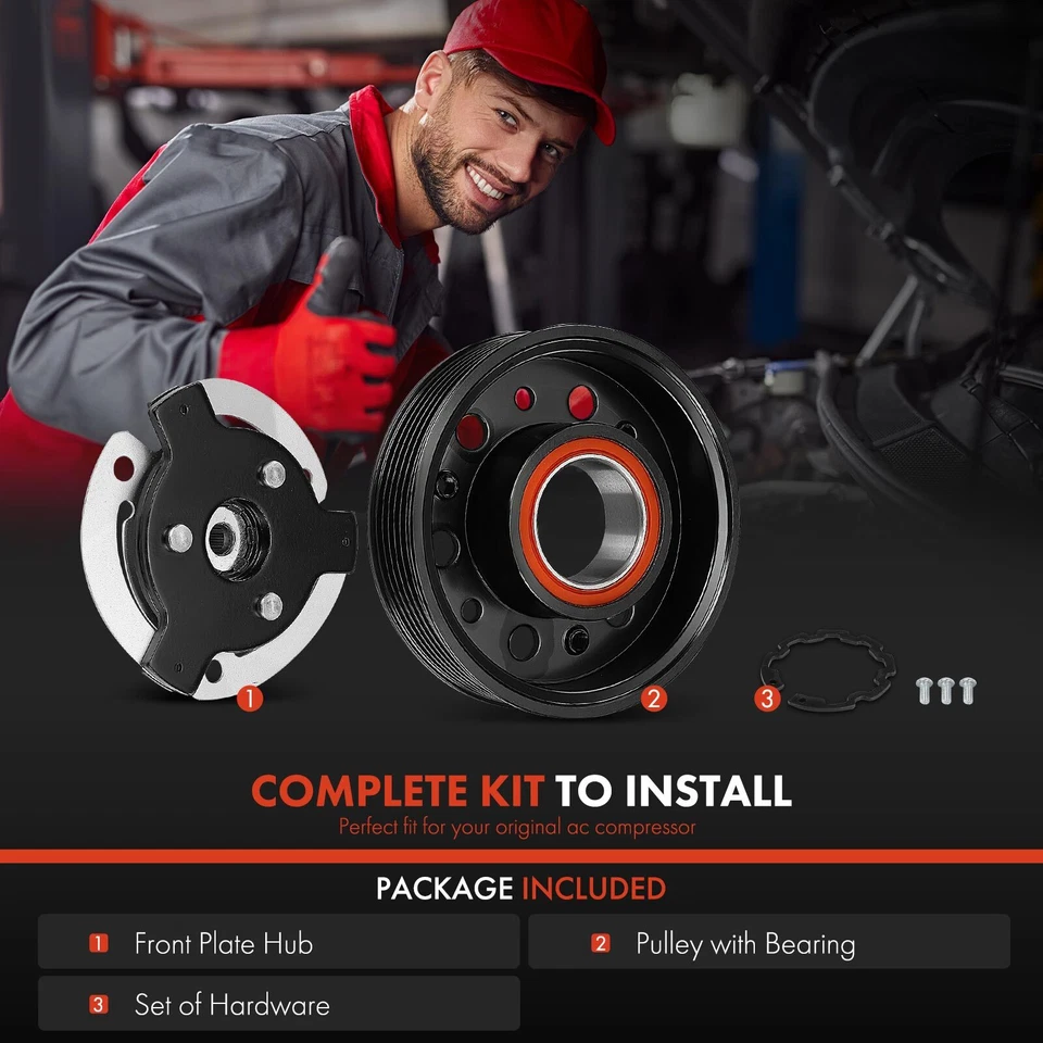 Комплект муфты компрессора переменного тока для Volkswagen Golf Jetta Passat Beetle Tiguan Audi A3 - Изображение 2 из 4