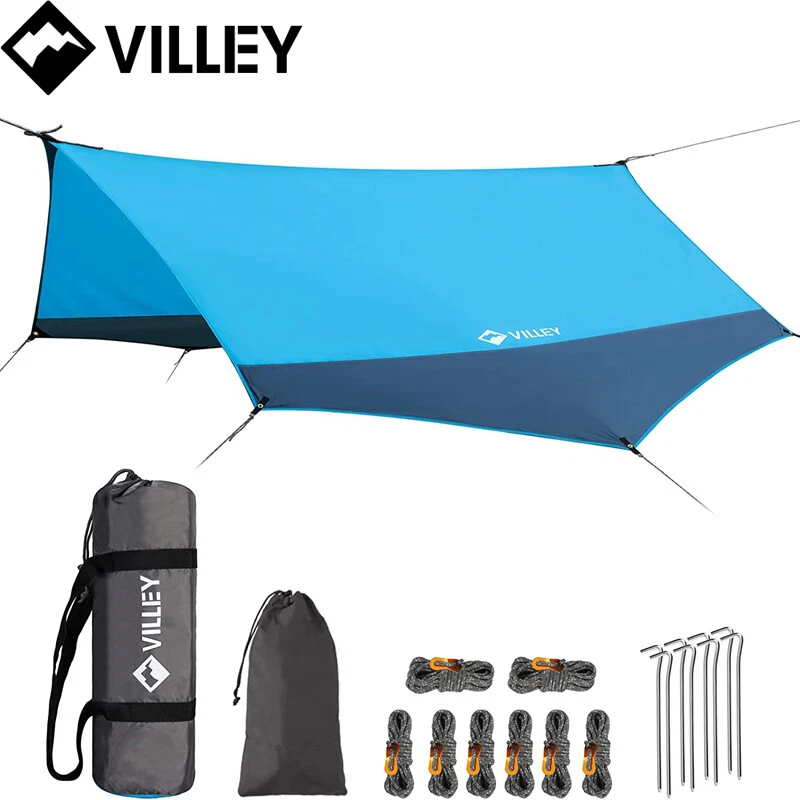 VILLEY 13 x 11.5Ft Waterproof Camping Tarp Hammock Tent Rain Fly Heptagonal Tarp