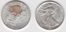 Moneta argento 1 dollaro Silver Eagle USA 1990 1 oncia argento fine (141210)