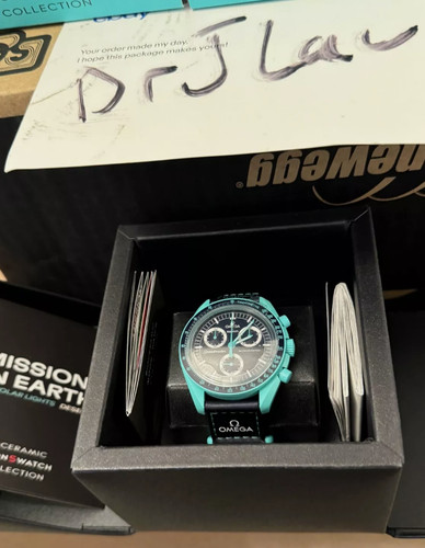 Swatch x Omega Bioceramic Moonswatch Mission To Earth POLAR LIGHTS - Fast Ship