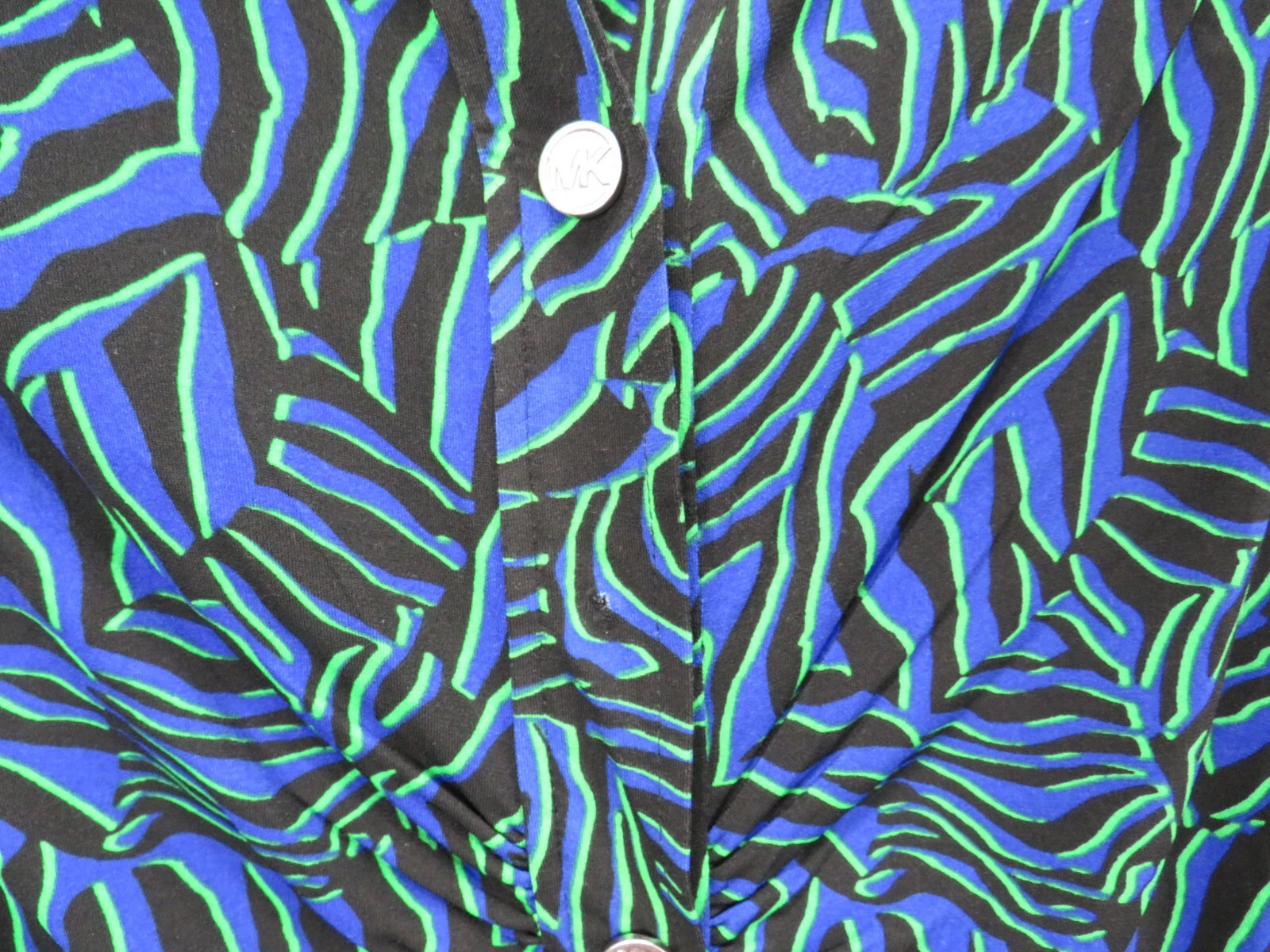 Abito Michael Michael Kors stampa zebrata increspato prezzo al pubblico consigliato $ 155 taglia M L # 8A 2047 Blm