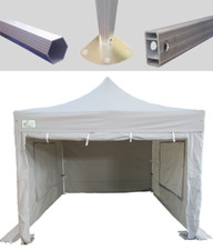 MCD Pop 40mm Grey Commercial Pop Up Gazebo 3m x 3m Easy Up Market With Sides