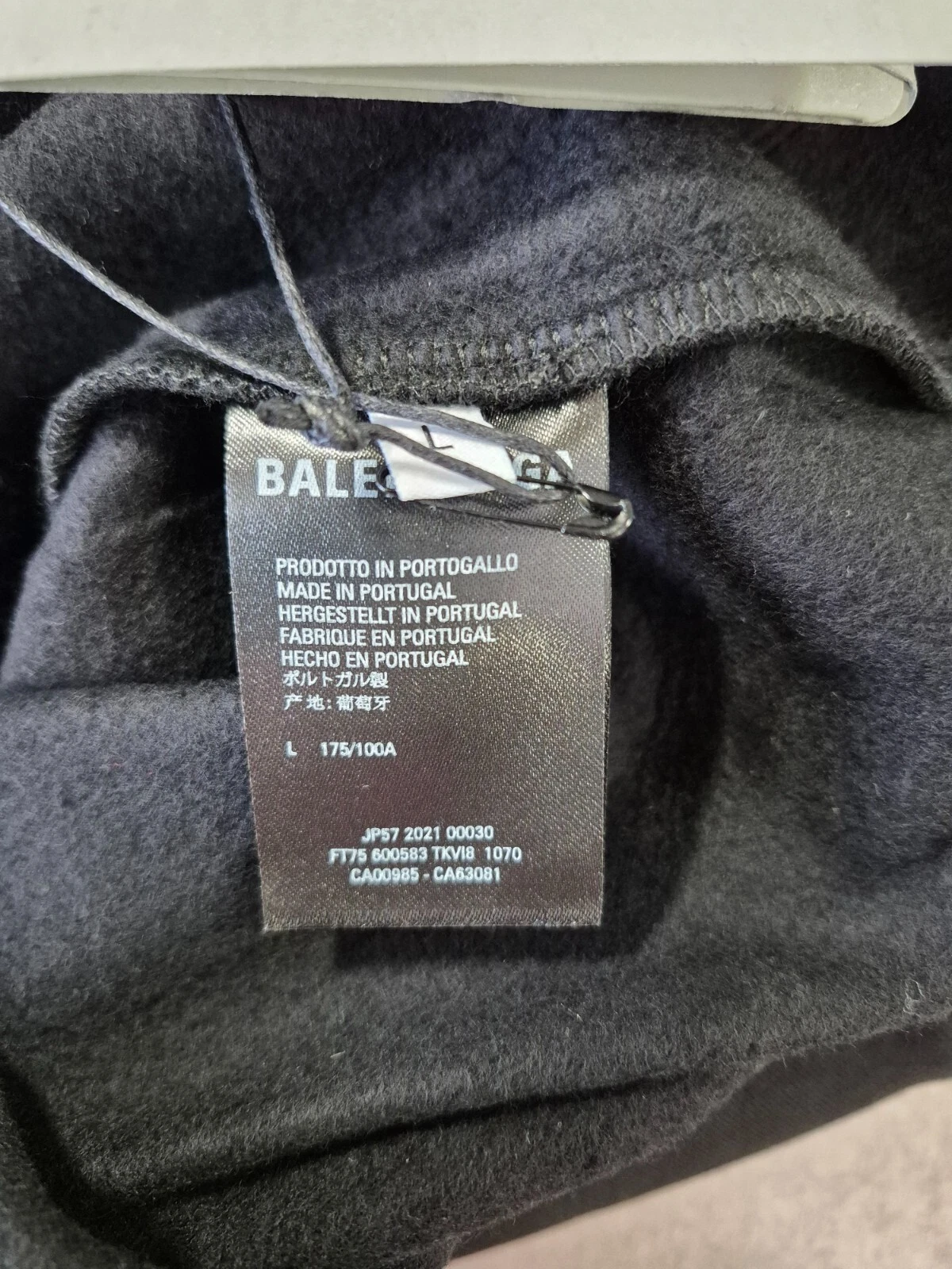 BALENCIAGA Felpa con Cappuccio Pullover Oversize Nero Taglia L 100% Cotone