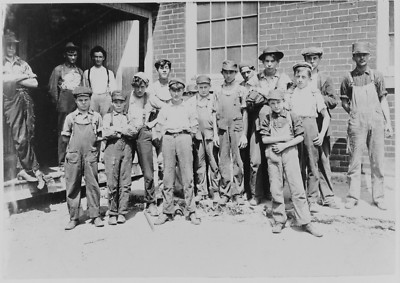 Black and White Photo Noon Hour 1908 Mill Workers  7x10  Reprint  A-21