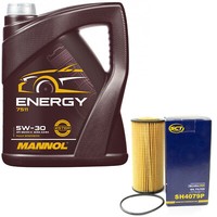 MotoröL Set 5W-30 5 Liter + ÖLfilter SH 4079 P FüR Audi A4 Avant A5 1.8 2.0 Tfsi