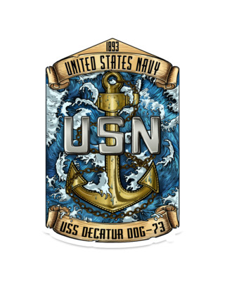 Uss Decatur Crest US Navy Chief Decal USS Decatur DDG-73 CPO Retired Veteran 3