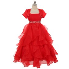 RED Size 16 Flower Girl Dress Bridesmaid Recital Party Birthday Homecoming Prom