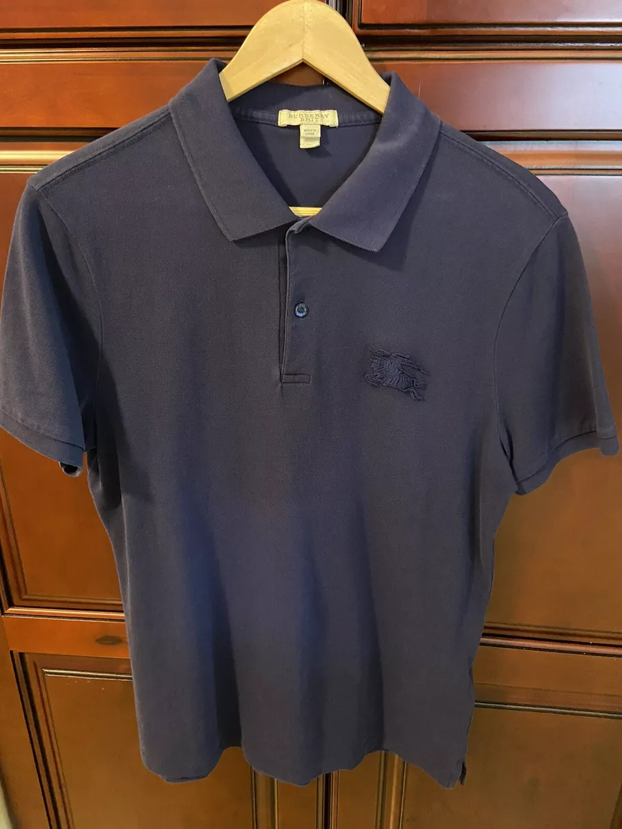 Authentic Burberry London Big Logo 100% Cotton Pique S/S Polo