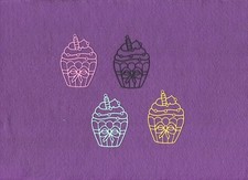 CUPCAKE with candle die cuts scrapbook cards