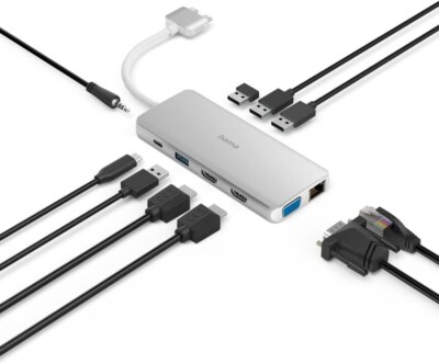 Hama 12 Ports USB-C Multiport für Apple Macbook Pro Air 2x HDMI VGA LAN 4K@60Hz