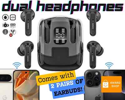 Damix DX16 Dual Bluetooth Wireless Earbuds - 2 Sets zum Teilen & Verschenken