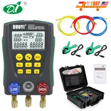 Digital Refrigeration HVAC Vacuum Pressure Temperature Tester Manifold Gauge Kit