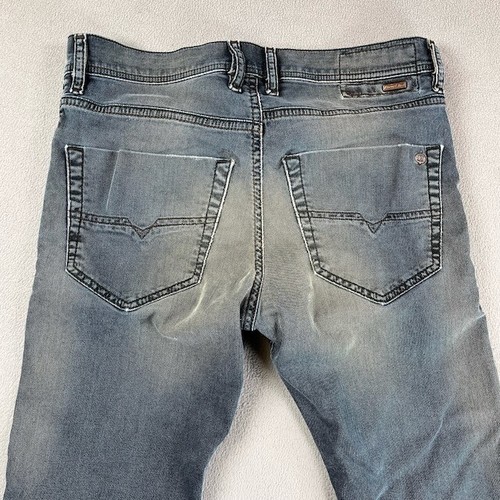 Diesel Jeans Mens 28x32 Blue Tepphar Slim Carrot Stretch Denim Distressed Rock - Picture 6 of 17