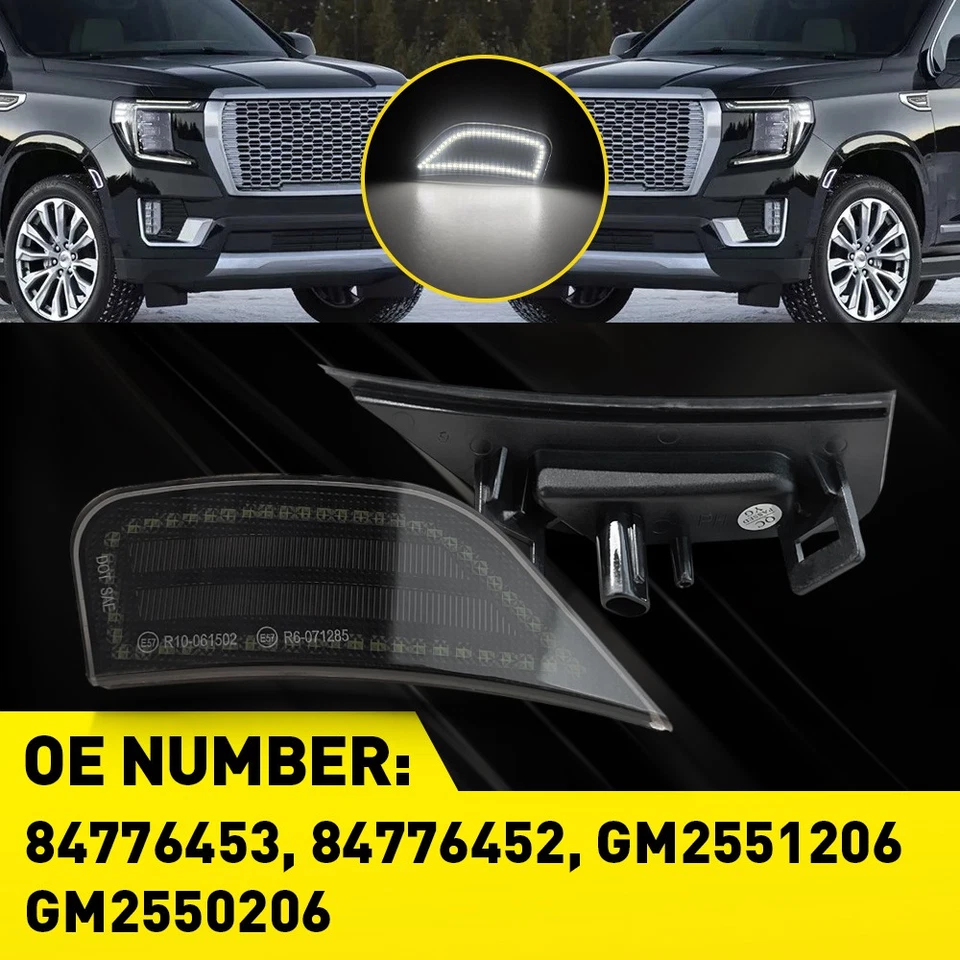 LED 侧标记灯适用于凯迪拉克凯雷德雪佛兰郊区 GMC 育空 2021 - 2024 — 第 3/4 张图片