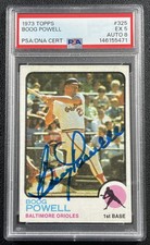 BOOG POWELL PSA 5 1973 TOPPS #325 DNA AUTOGRAPH AUTO ORIOLES 5471