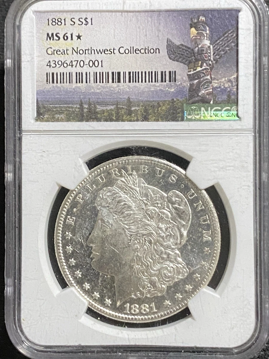 Uncirculated MS 61 Graded 1881 Year Morgan US Dollars (1878-1921