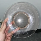GLASS 6" Pink Depression Glass ETCHED SAUCER PLATE DISH