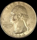 1964 Washington Quarter Silver 90% US Coin Circulated Original Piece