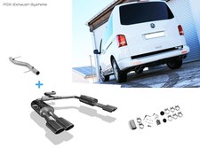  Edelstahl Duplex Racing-Komplettanlage ab Kat VW T5 Bus je 2x115x85mm schräg
