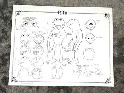 RARE Vintage Jim Henson The Muppet Show Original Style Guide Page - Robin 1978