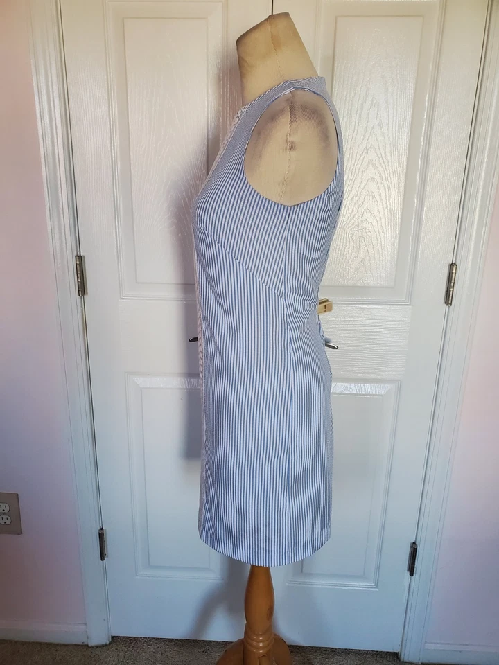 Vestido para mujer London Times sin mangas a rayas (talla 4) Foto 4 de 4