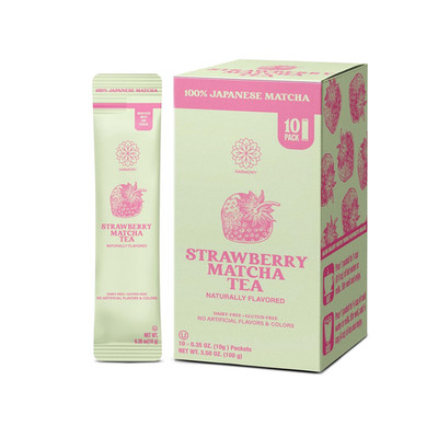 The Harmony Matcha Strawberry (10 Sticks) Premium Japanese Matcha Powder, Rich i