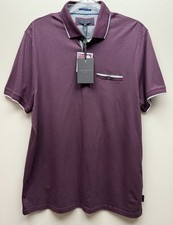 NEW Ted Baker London Stamp of Exclustivity Men s Purple Polo Shirt Sz 5