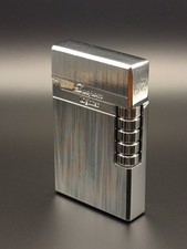 Accendino da pipa a gas, argentato, stile vintage, in metallo