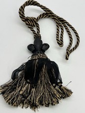 Large Decorative Tassel Tieback Black Gold Ro...