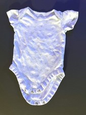 BumGenius Baby Short Sleeve Bodysuit White Cloud Print Cotton 0–3 Months