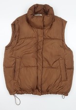 Ci Sono Women Brown L Puffer Waistcoat Windproof Cozy Vest