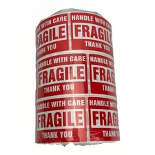 Fragile Handle With Care Stickers 2" x 3" 750 Labels 3 Rolls