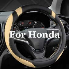 14.5-15 in Car Leather Steering Wheel Cover for Honda Ridgeline, CRV, HRV, Civic