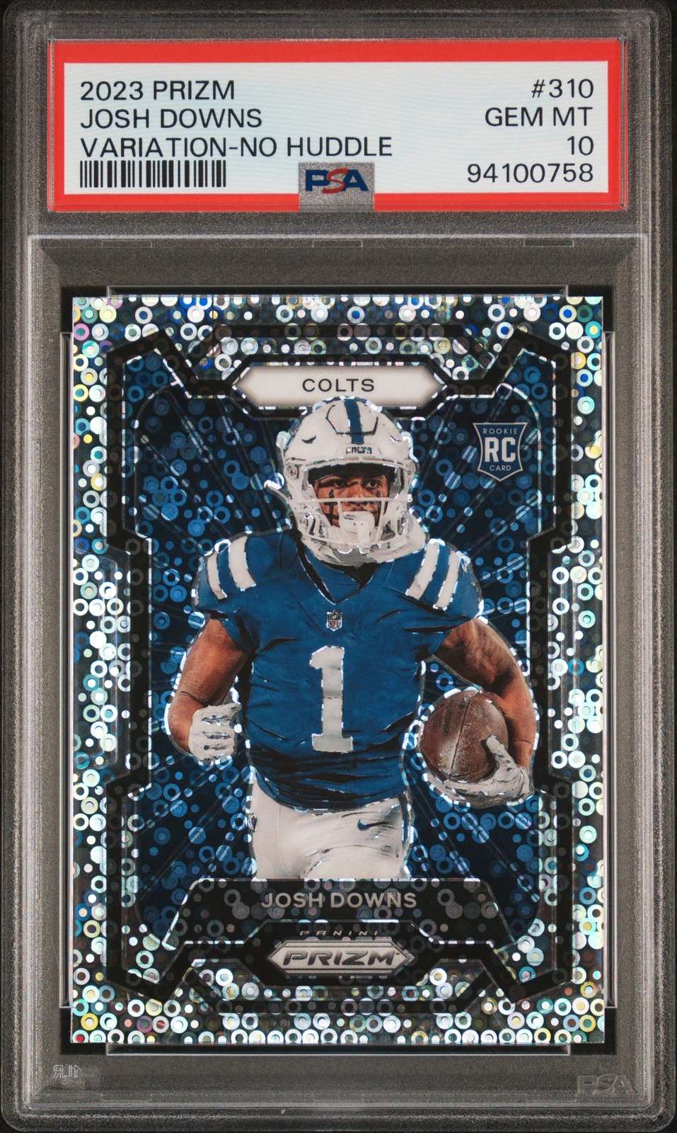 2023 PANINI PRIZM VAR-NO HUDDLE #310 JOSH DOWNS PSA 10
