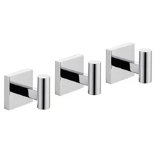 Robe Hook Bathroom Towel Coat Hooks for Bath Kitchen Wall 3 Pack Chrome Stain...