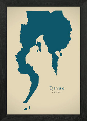 Davao Region Karte Gerahmtes Wandbild Poster Leinwanddruck Bild