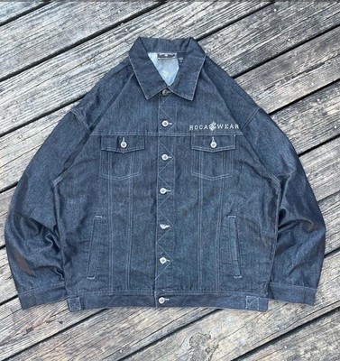 ROCA WEAR ダークデニムジャケット Vintage 1990's Rocawear Dark Washed Indigo Denim Workwear