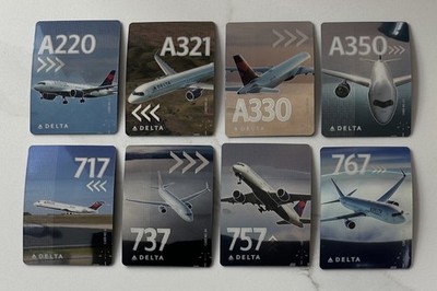 FULL Set 8 2025 Delta Trading Cards -Entire Fleet Corrected Backs Variation