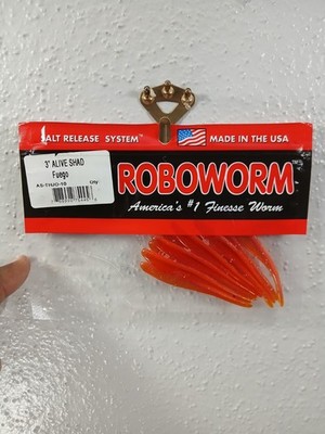 Roboworm 3'' Alive Shad Fuego Freshwater Soft Plastic Finesse Lure